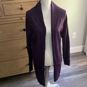 Long purple cardigan